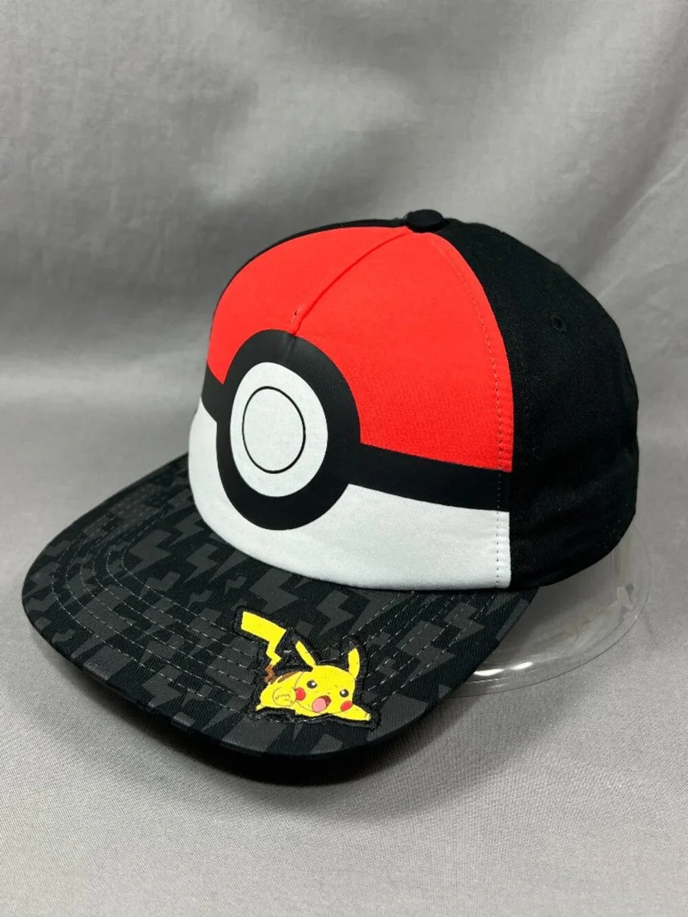 Bioworld Pokemon Pokeball Pikachu Snapback Hat Black Adjustable Youth Kids Cap